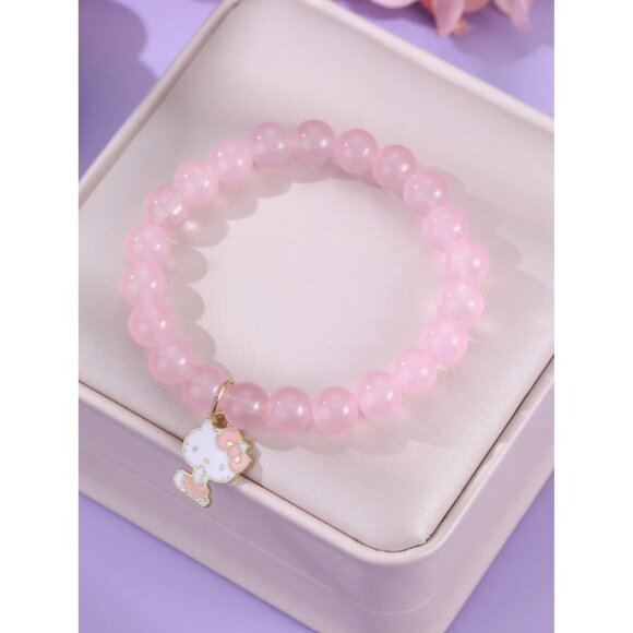 Hello Kitty Pink Crystal Beaded Bracelets –Charm Jewelry for Teens & Fan - Picture 1 of 2